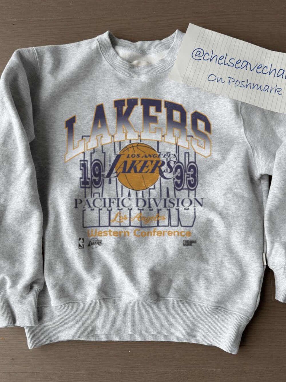 Vintage 90s Los Angleles Lakers Big logo Spellout LA Lakers Nation Sweatshirt